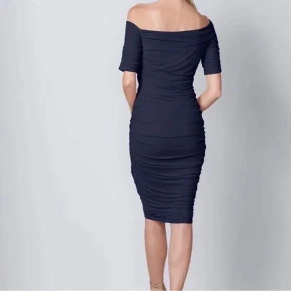 VENUS One Shoulder Navy Dress - Picture 5 of 9